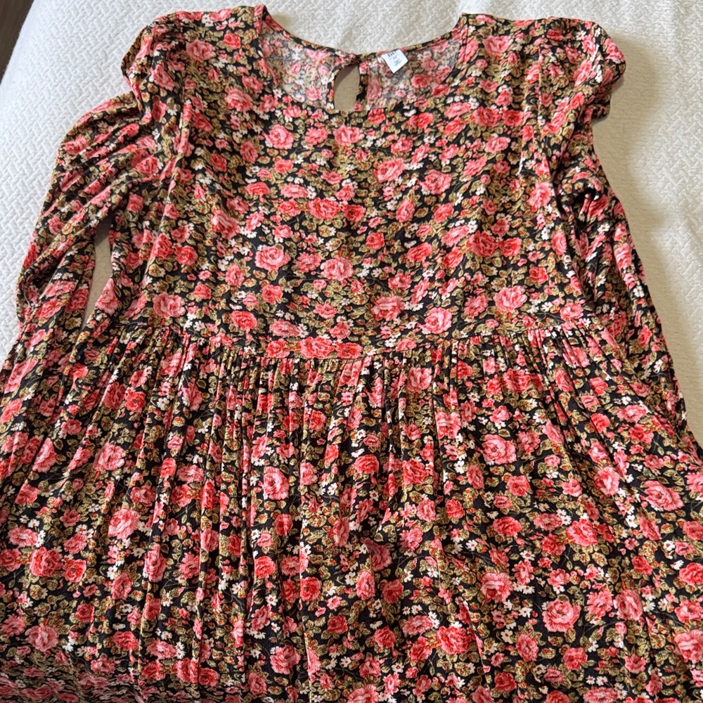 Brass Plum Floral Long Sleeve Dress